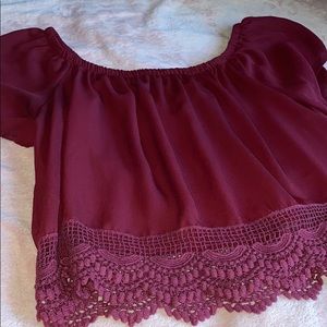 Burgundy top
